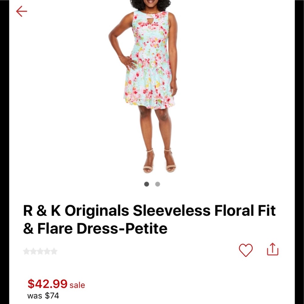 r&K women's petite Floral dress sz 2p RELISTED - Picture 3 of 6